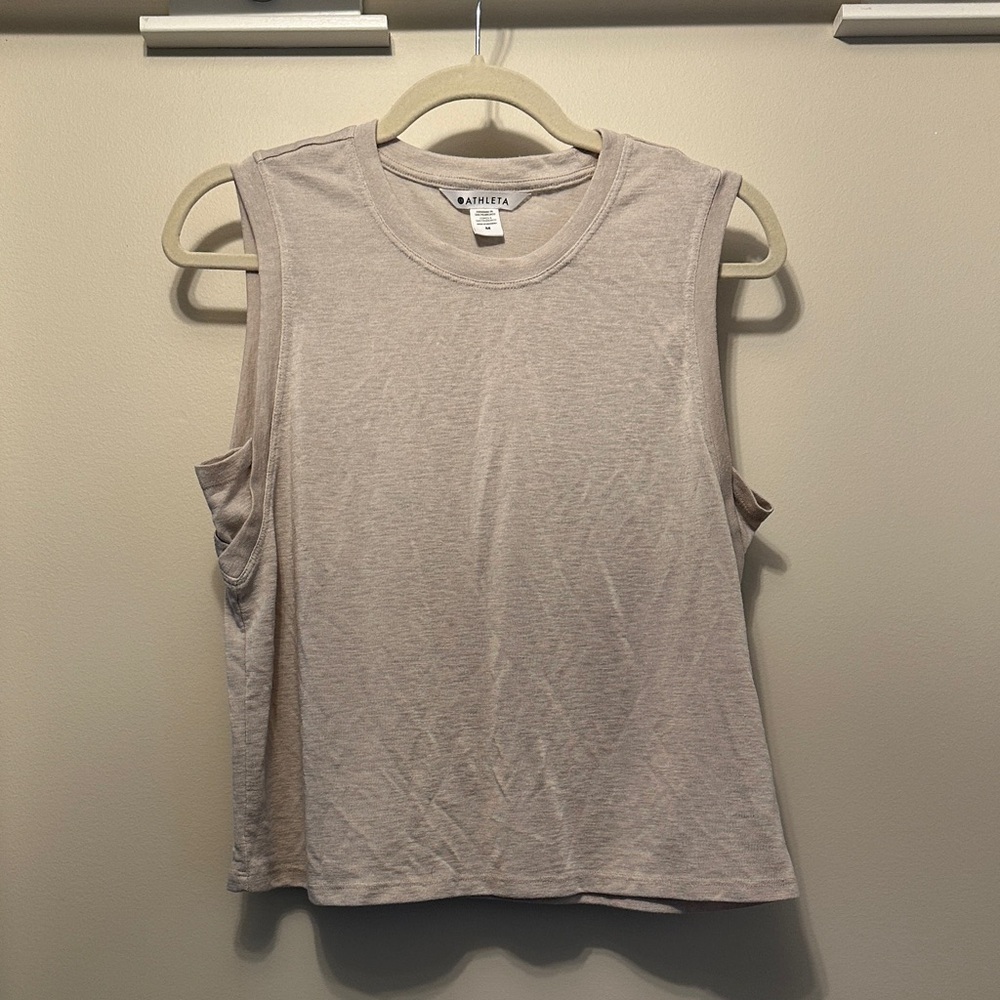 Athleta Taupe Muscle Tee